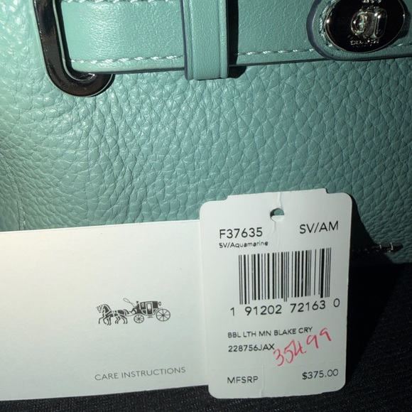 COACH Mini Blake Carryall
Aquamarine leather, handbag, satchel F37635 w/wallet - Picture 10 of 10